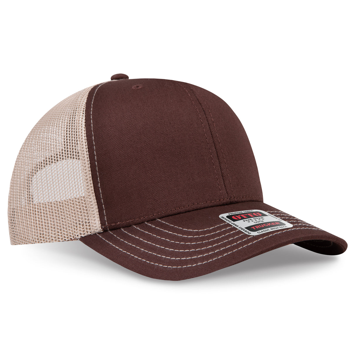 OTTO CAP® 6 Panel Mid Profile Mesh Back Trucker Hat OTTO 112-1