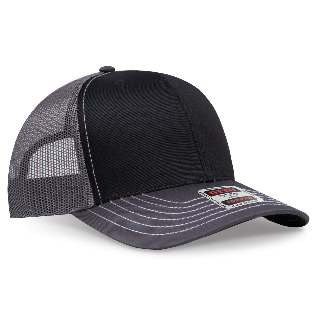 OTTO CAP® 6 Panel Mid Profile Mesh Back Trucker Hat OTTO 112-1