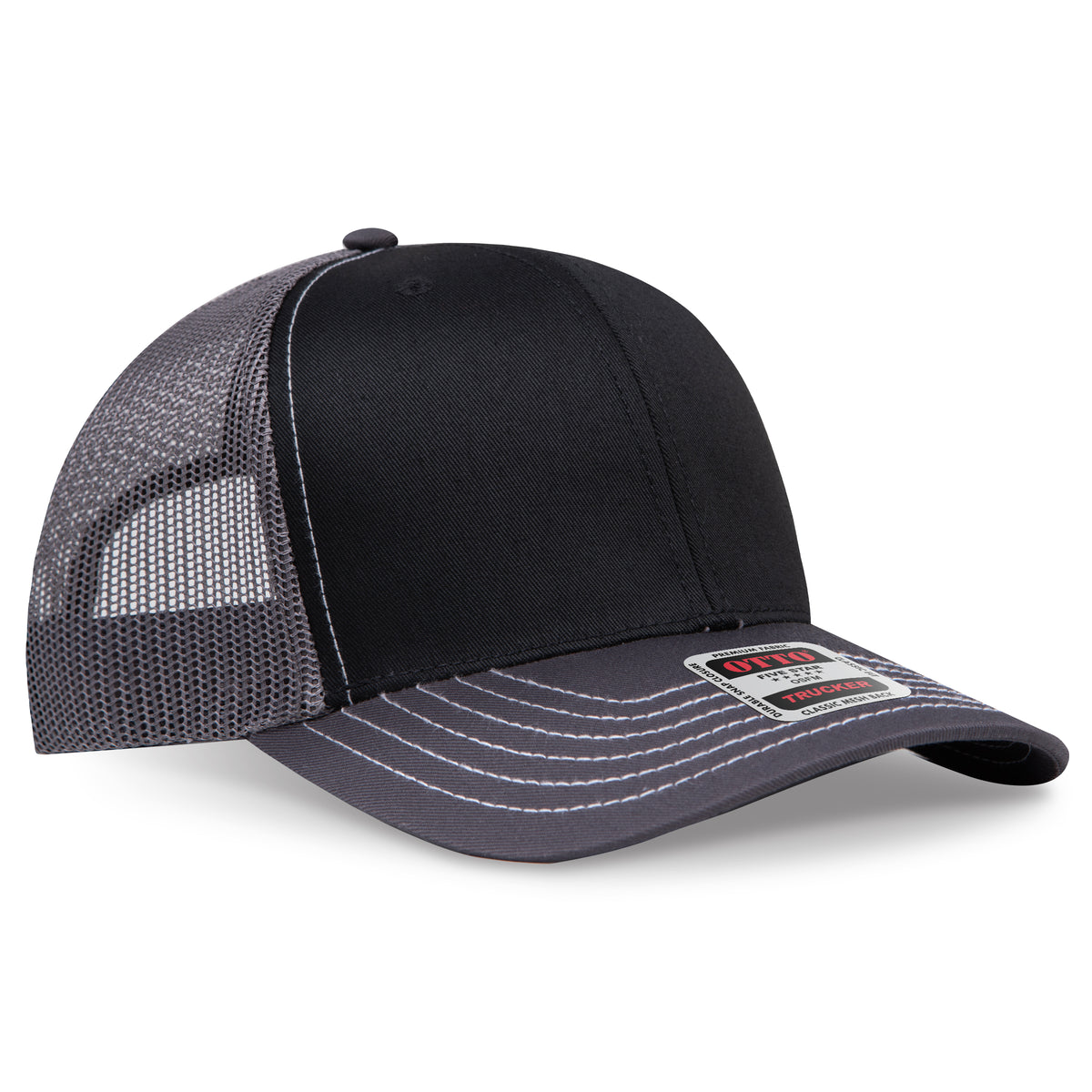 OTTO CAP® 6 Panel Mid Profile Mesh Back Trucker Hat OTTO 112-1