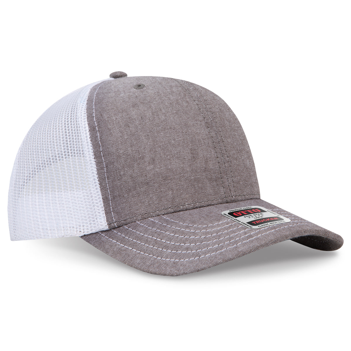 OTTO CAP® 6 Panel Mid Profile Mesh Back Trucker Hat OTTO 112-1