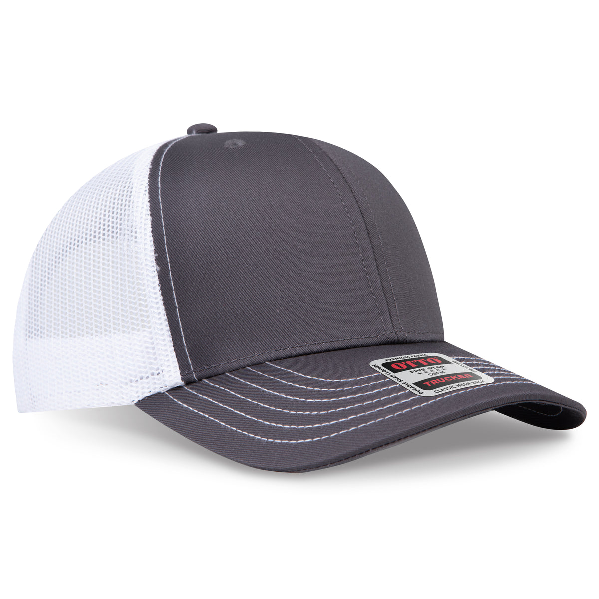 OTTO CAP® 6 Panel Mid Profile Mesh Back Trucker Hat OTTO 112-1