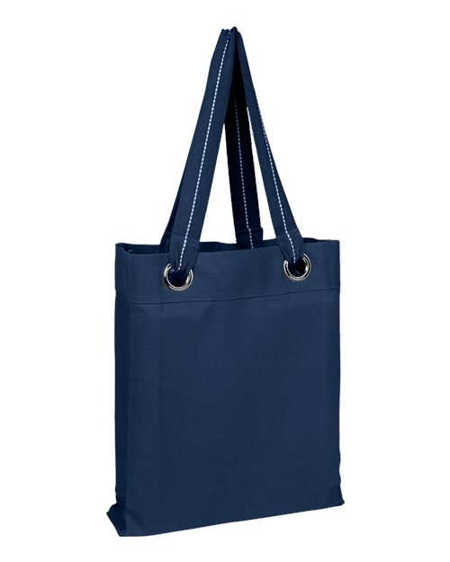 Q-Tees Large Grommet Tote - Q-Tees Q1630 Q-Tees Navy One Size