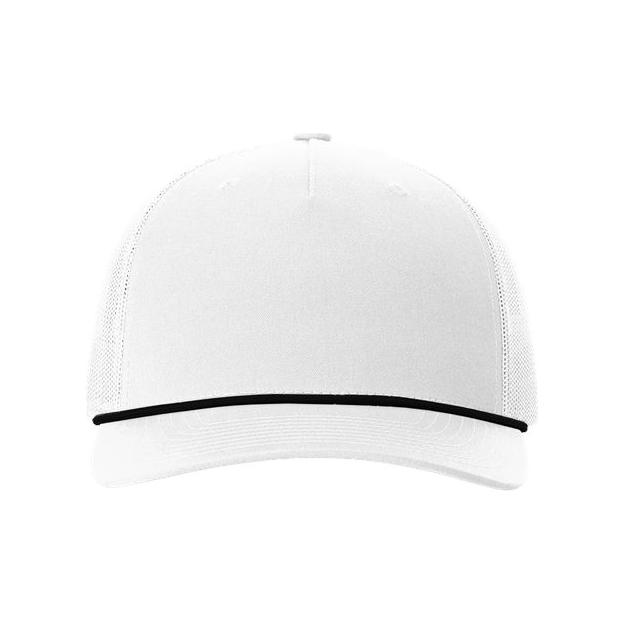 Richardson Five-Panel Trucker with Rope Cap - Richardson 112FPR Richardson White/ Black Adjustable