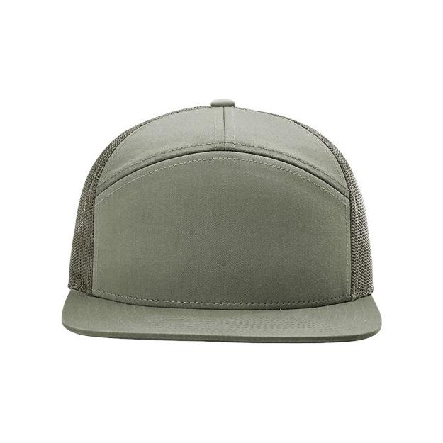 Richardson Seven-Panel Trucker Cap - Richardson 168 Caps Richardson Loden Green Adjustable