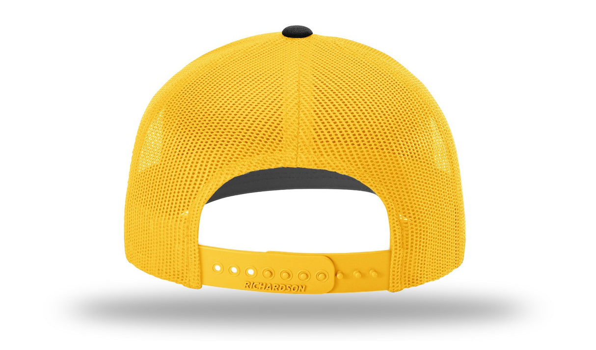 Richardson 112 Black / Gold back view