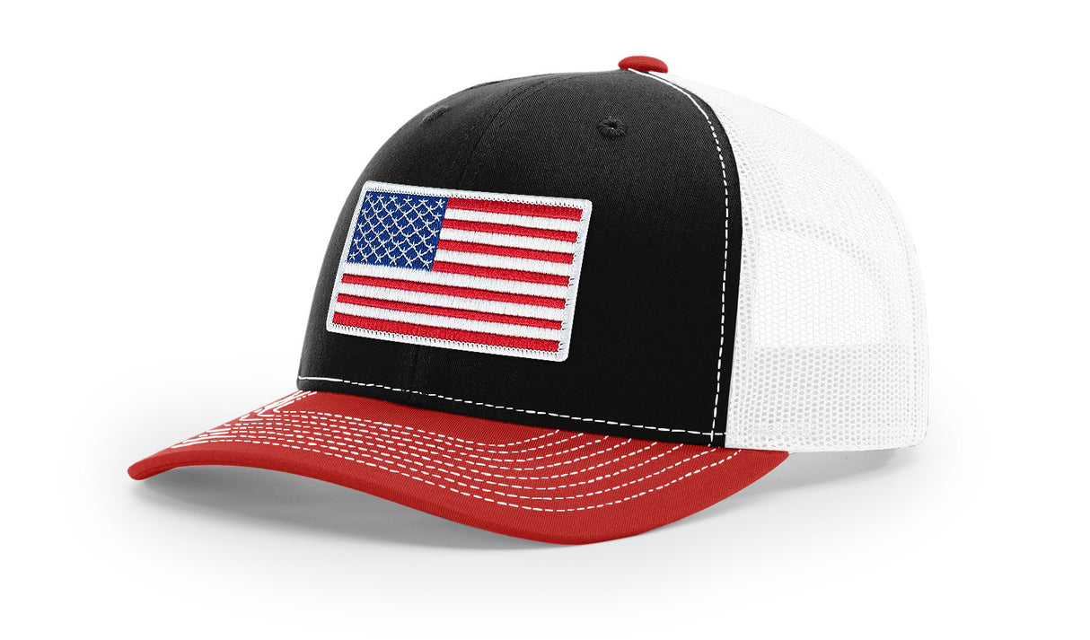 Joe's USA Flag Snapback Trucker Cap Caps Joe's USA Black / White / Red OSFM