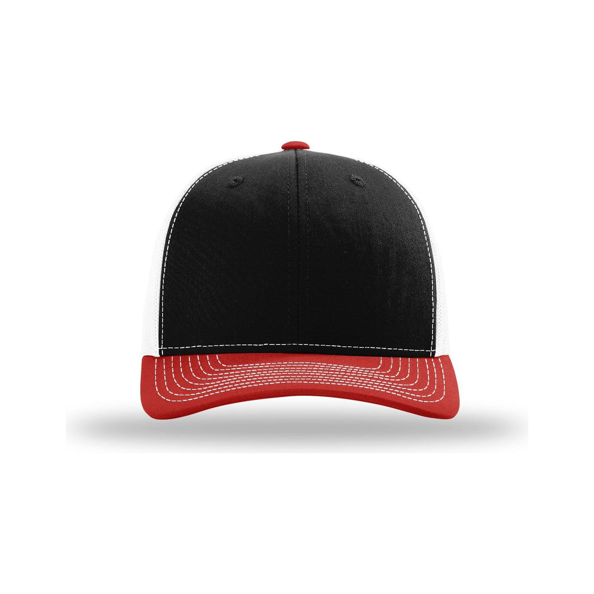 Richardson 112 Snapback Trucker Cap (Full Case/ Call For Bulk Purchase Details) Caps Richardson Black / White / Red OSFM