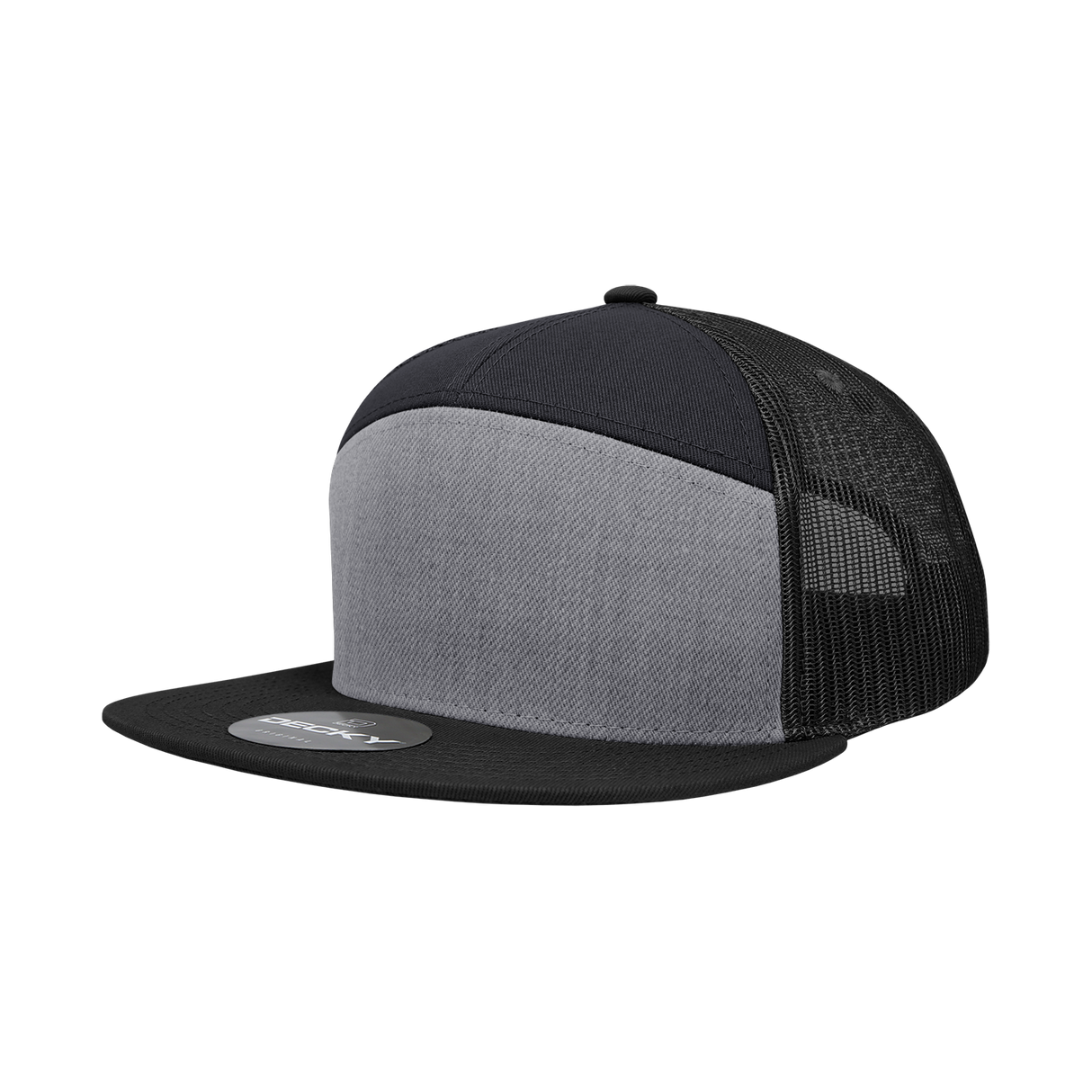 Decky 7 Panel High Profile Structured Cotton Blend Trucker | Decky 1133