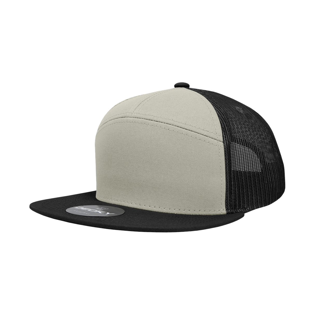 Decky 7 Panel High Profile Structured Cotton Blend Trucker | Decky 1133