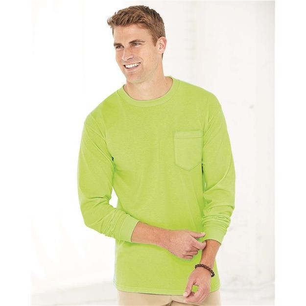 Bayside Unisex Union-Made Long Sleeve Pocket T-Shirt - Bayside 3055 Bayside