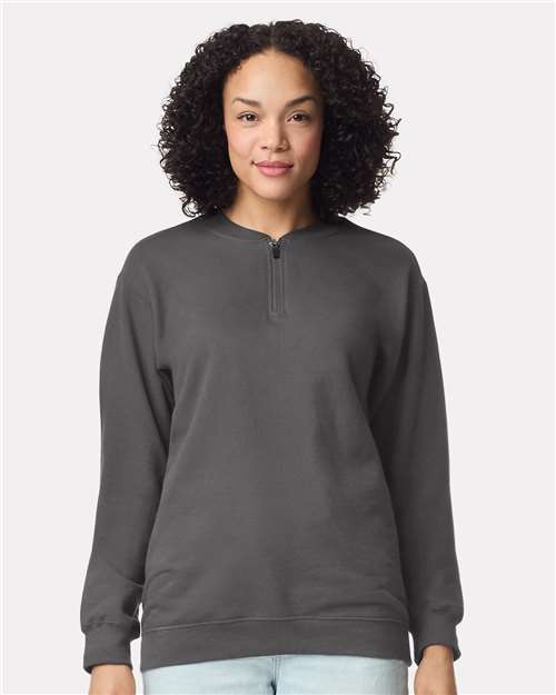 Gildan SF008 Unisex Softstyle Midweight 1/4 Zip Sweatshirt