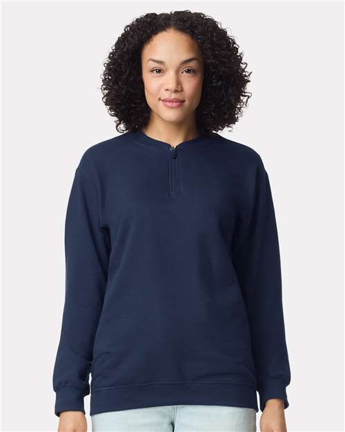 Gildan SF008 Unisex Softstyle Midweight 1/4 Zip Sweatshirt