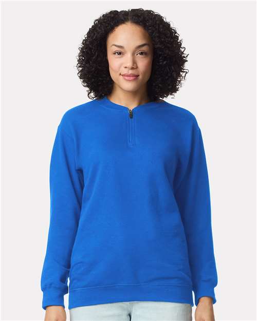 Gildan SF008 Unisex Softstyle Midweight 1/4 Zip Sweatshirt