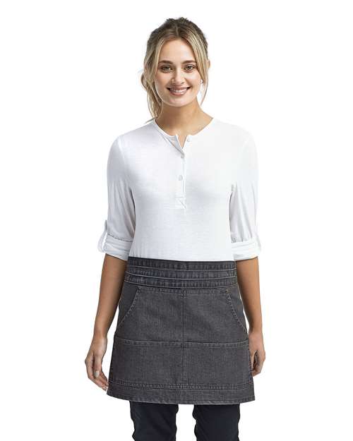 Artisan Collection by Reprime Four-Pocket Jeans Stitch Denim Waist Apron - Artisan Collection by Reprime RP125 Artisan Collection by Reprime Black Denim One Size