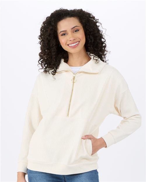 Boxercraft Women's Manchester Corded Quarter-Zip Pullover - Boxercraft BW5203