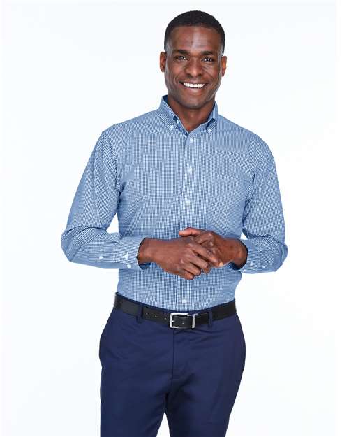 Joe's USA Men's Crown Collection® Gingham Check Woven Dress Shirt