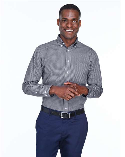 Joe's USA Men's Crown Collection® Gingham Check Woven Dress Shirt