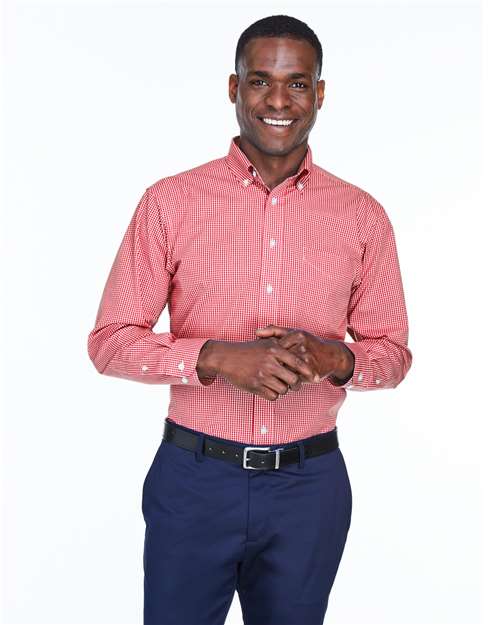 Joe's USA Men's Crown Collection® Gingham Check Woven Dress Shirt