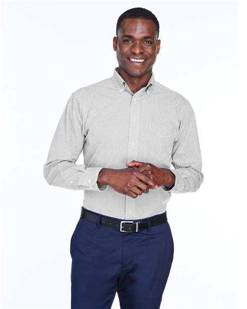 Joe's USA Men's Crown Collection® Gingham Check Woven Dress Shirt