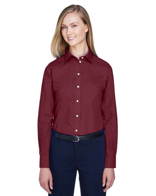 Joe's USA Women's Crown Collection® Broadcloth Woven Dress Shirt
