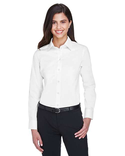 Joe's USA Women's Crown Collection® Solid Stretch Twill Woven Dress Shirt