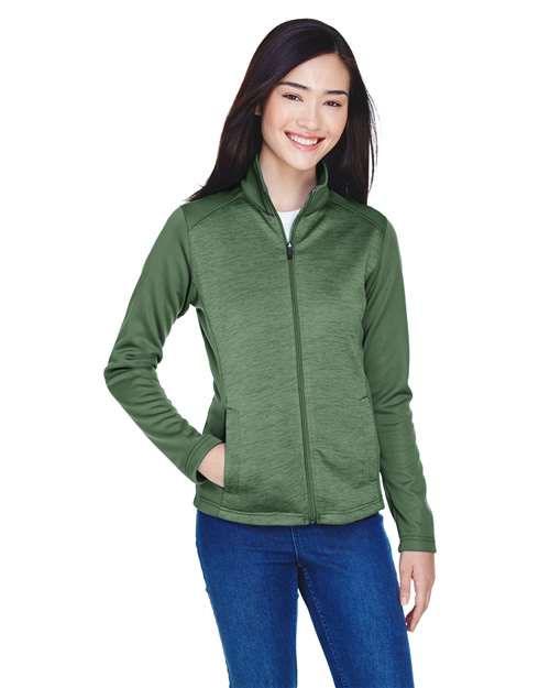 Devon & Jones Women's Newbury Colorblock Mélange Fleece Full-Zip Jacket - Devon & Jones 13361