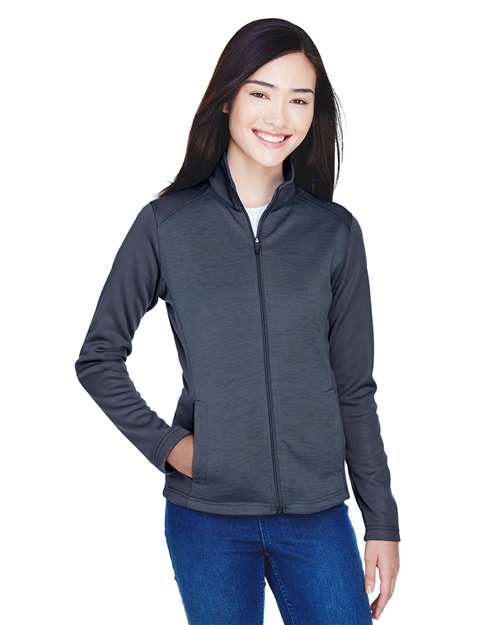Devon & Jones Women's Newbury Colorblock Mélange Fleece Full-Zip Jacket - Devon & Jones 13361