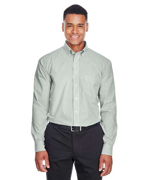 Joe's USA Men's Crown Collection® Banker Stripe Woven Dress Shirt
