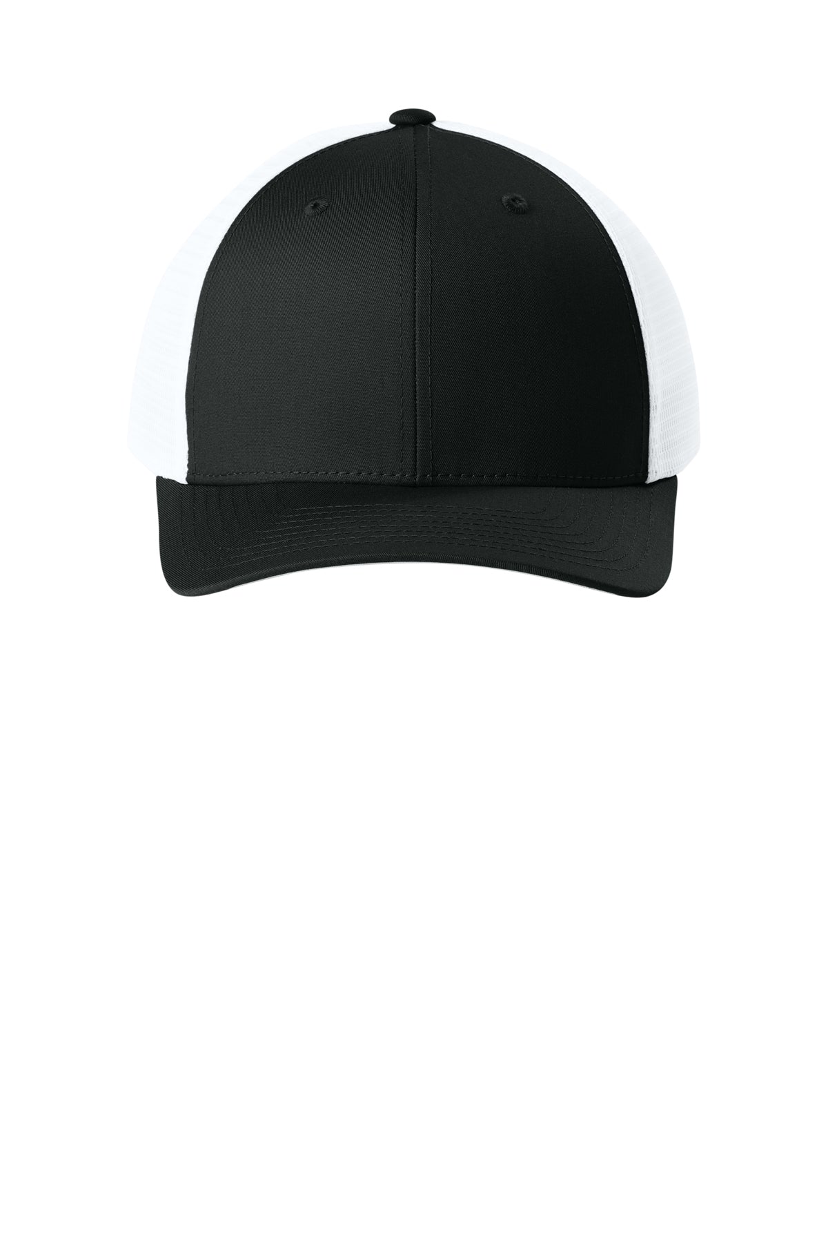 Joes USA Comfort Stretch Snapback Trucker Cap Black/ White Front
