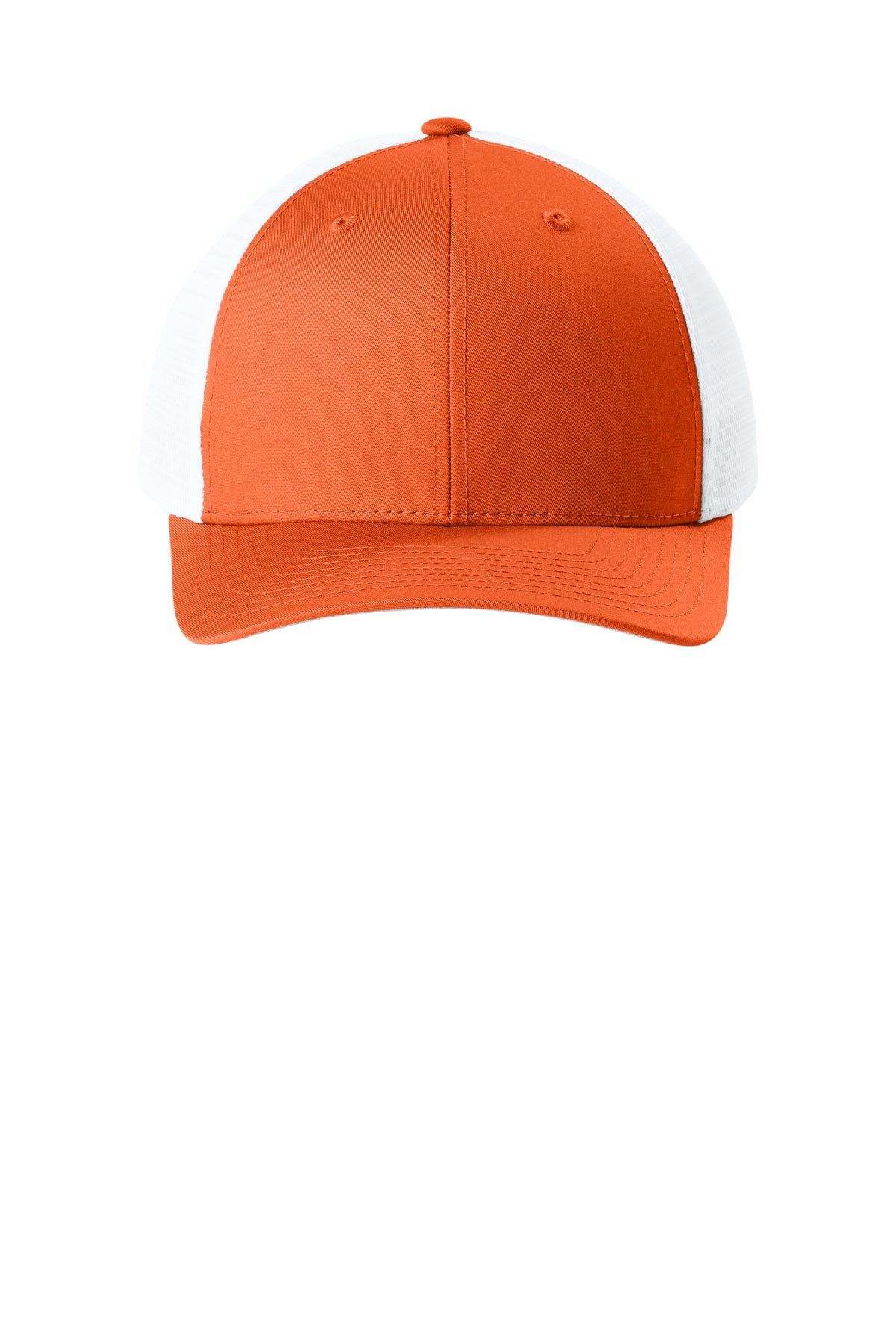 Joes USA Comfort Stretch Snapback Trucker Cap Deep Orange/ White Front