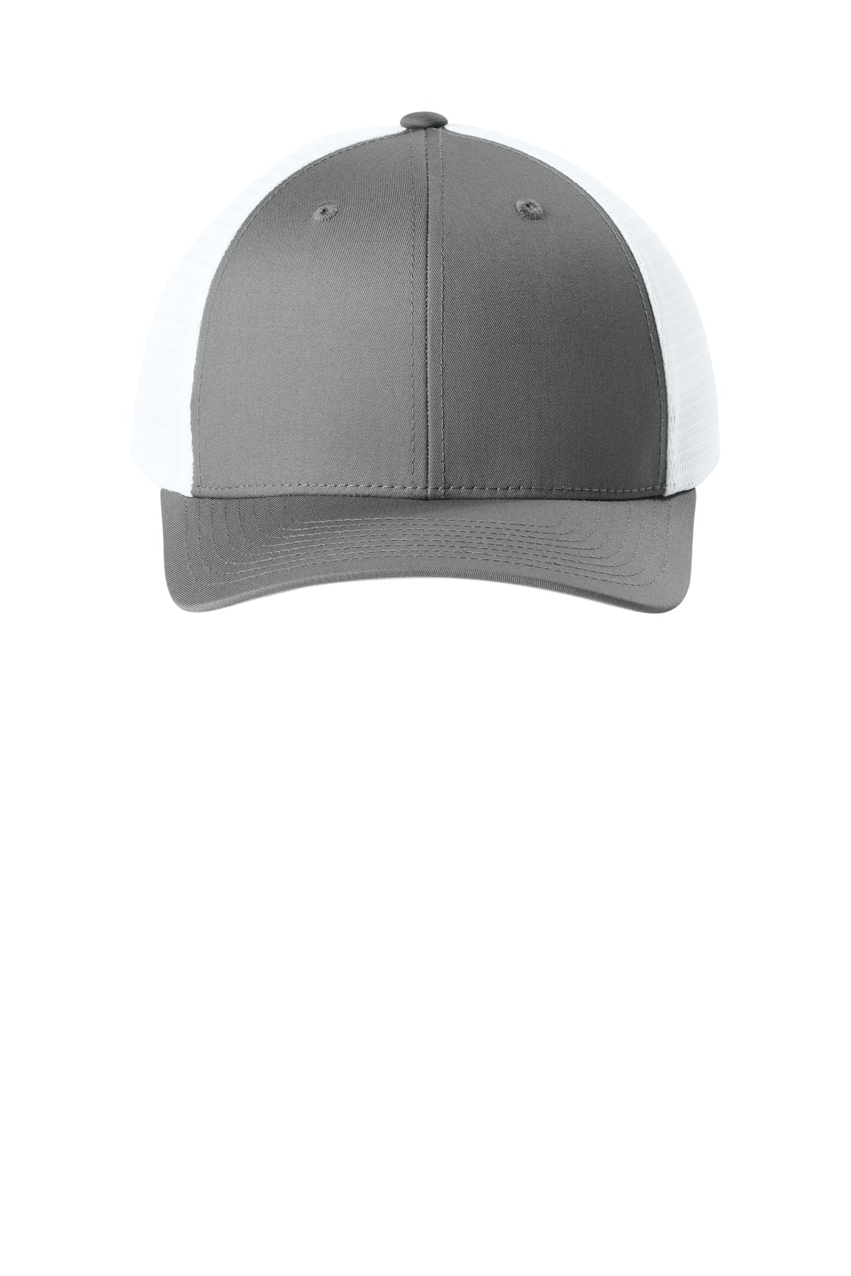 Joes USA Comfort Stretch Snapback Trucker Cap Grey Concrete/ White Front