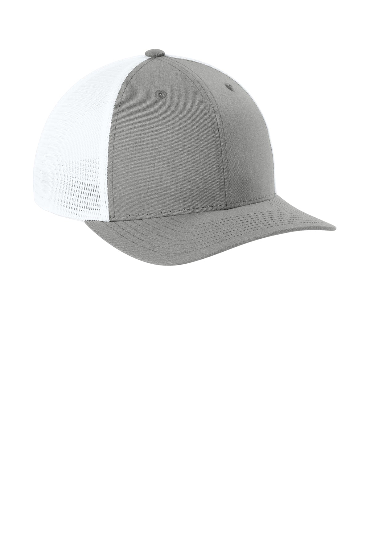 Joes USA Comfort Stretch Snapback Trucker Cap Heather Grey/ White Side