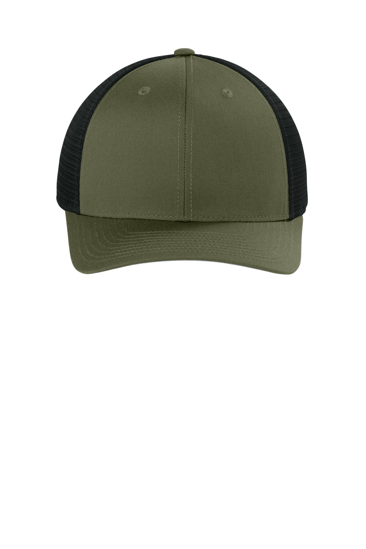 Joes USA Comfort Stretch Snapback Trucker Cap Olive Drab Green/ Black Front