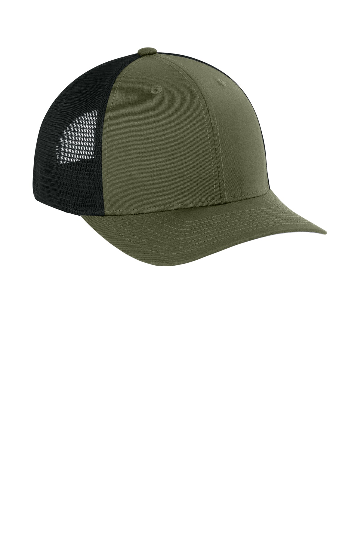 Joes USA Comfort Stretch Snapback Trucker Cap Olive Drab Green/ Black Side