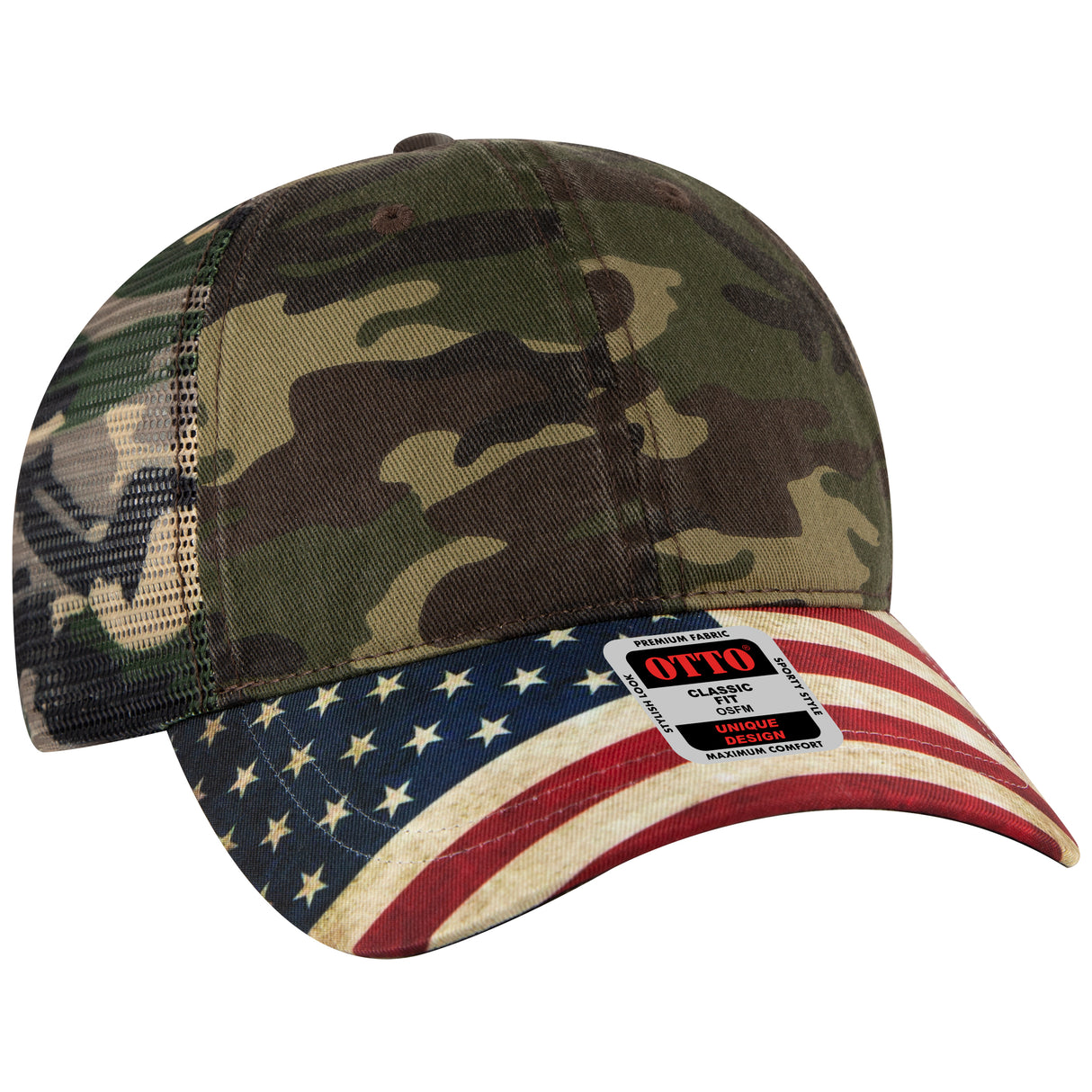 OTTO CAP® 6 Panel Low Profile Mesh Back Trucker Dad Hat OTTO 121-1281