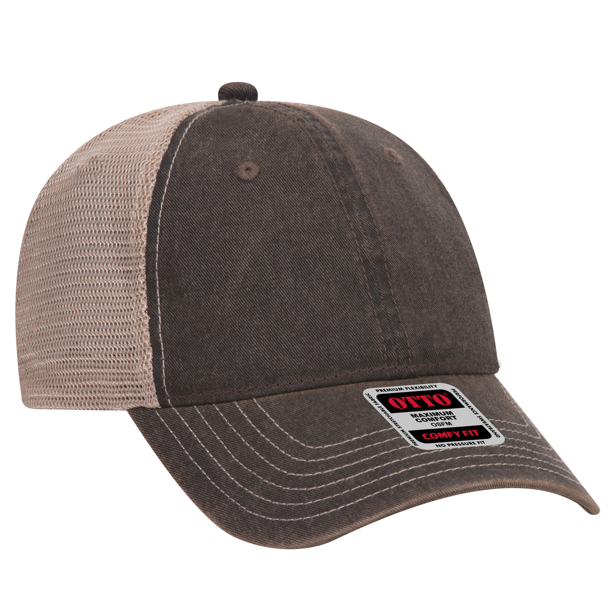 OTTO CAP® 6 Panel Low Profile Mesh Back Trucker Dad Hat OTTO 121-1297