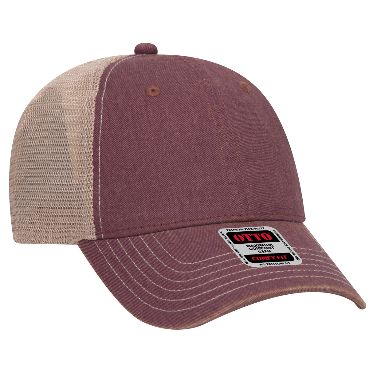 OTTO CAP® 6 Panel Low Profile Mesh Back Trucker Dad Hat OTTO 121-1297