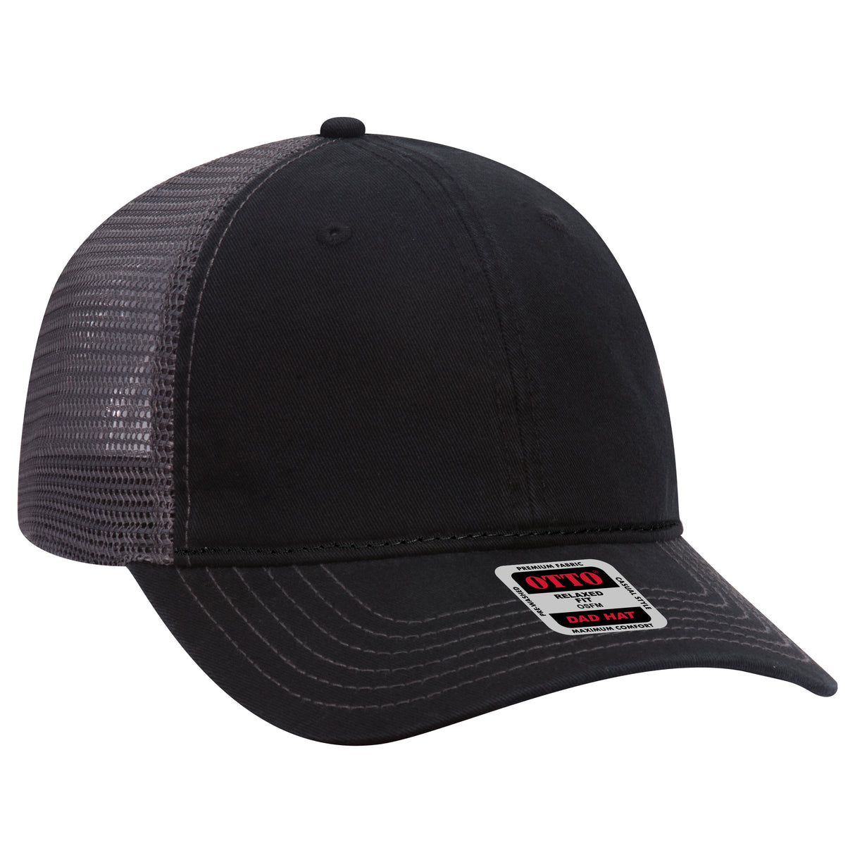 OTTO CAP® 6 Panel Low Profile Mesh Back Trucker Dad Hat OTTO 121-858