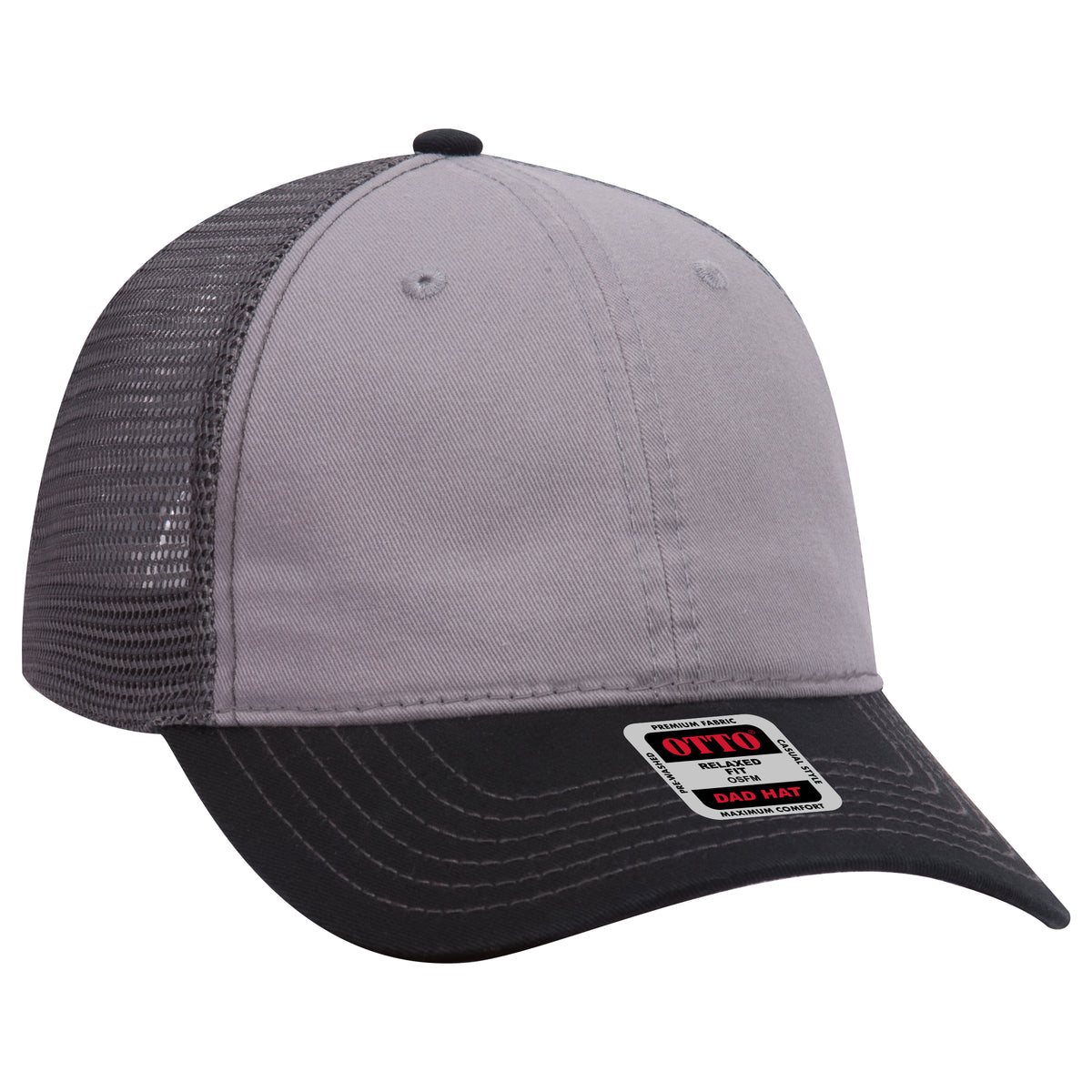 OTTO CAP® 6 Panel Low Profile Mesh Back Trucker Dad Hat OTTO 121-858
