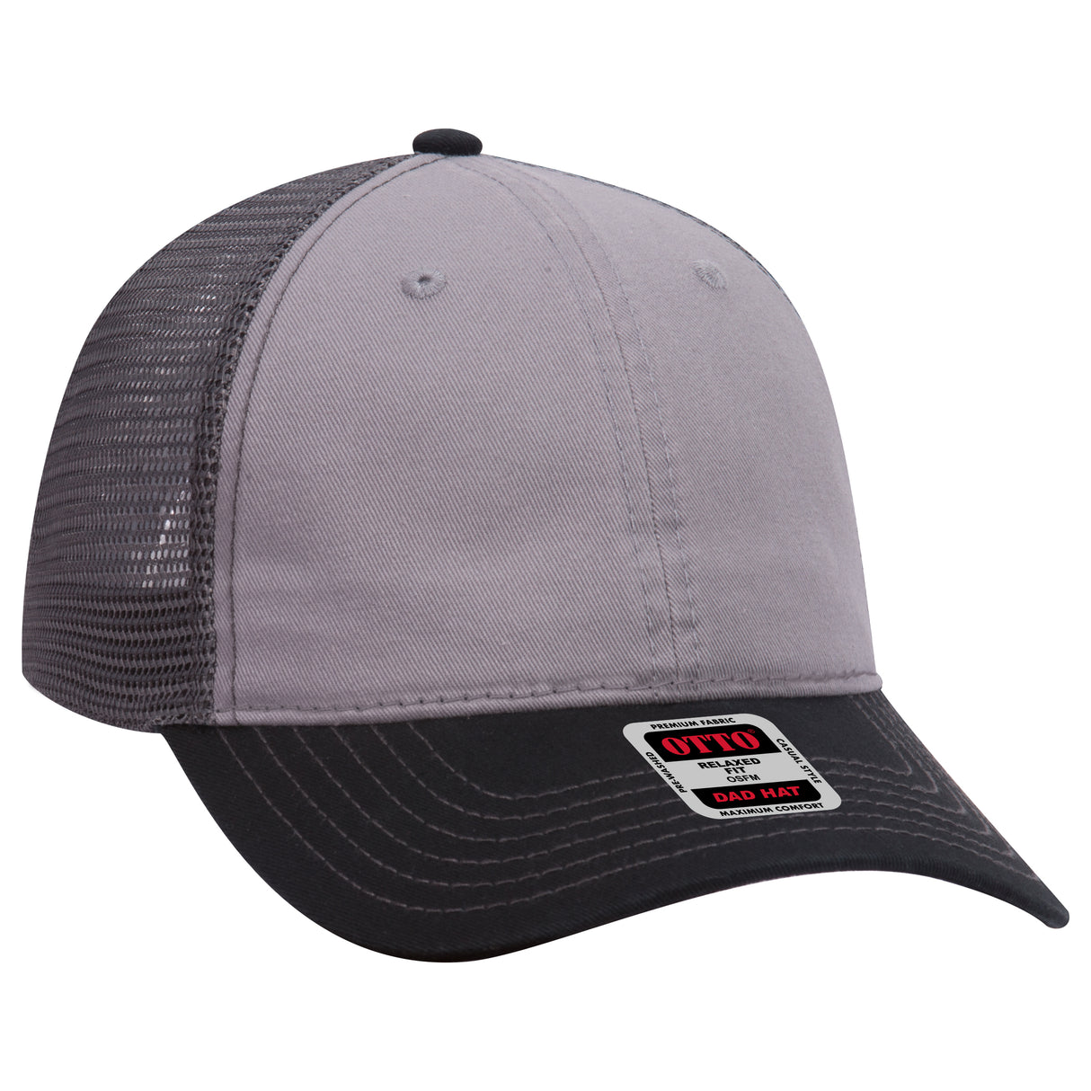 OTTO CAP® 6 Panel Low Profile Mesh Back Trucker Dad Hat OTTO 121-858