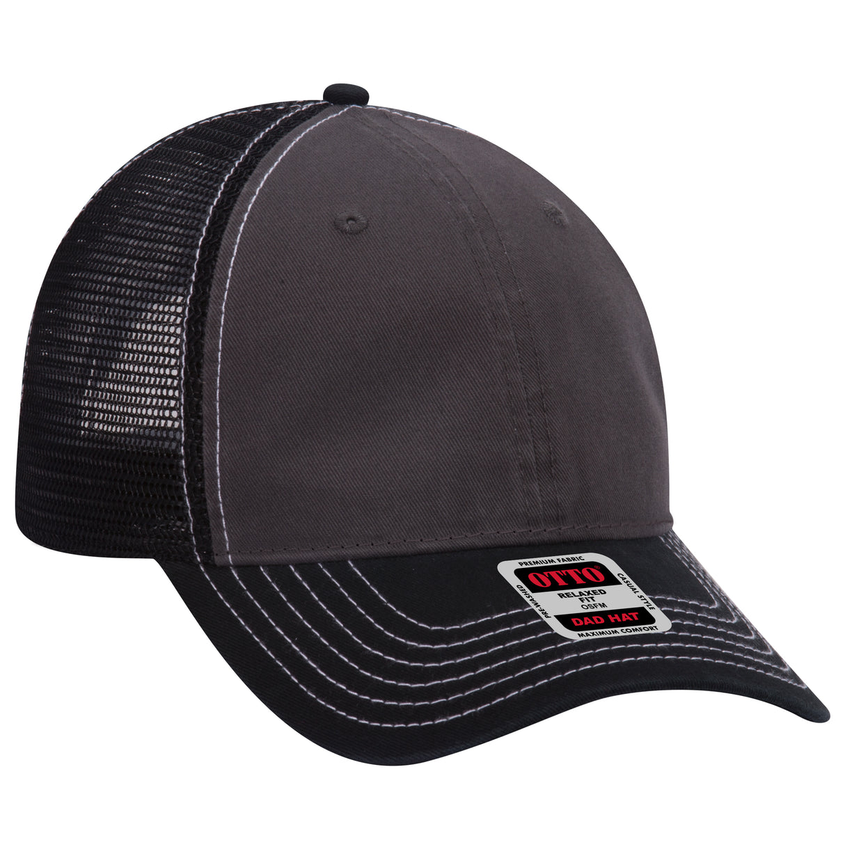 OTTO CAP® 6 Panel Low Profile Mesh Back Trucker Dad Hat OTTO 121-858