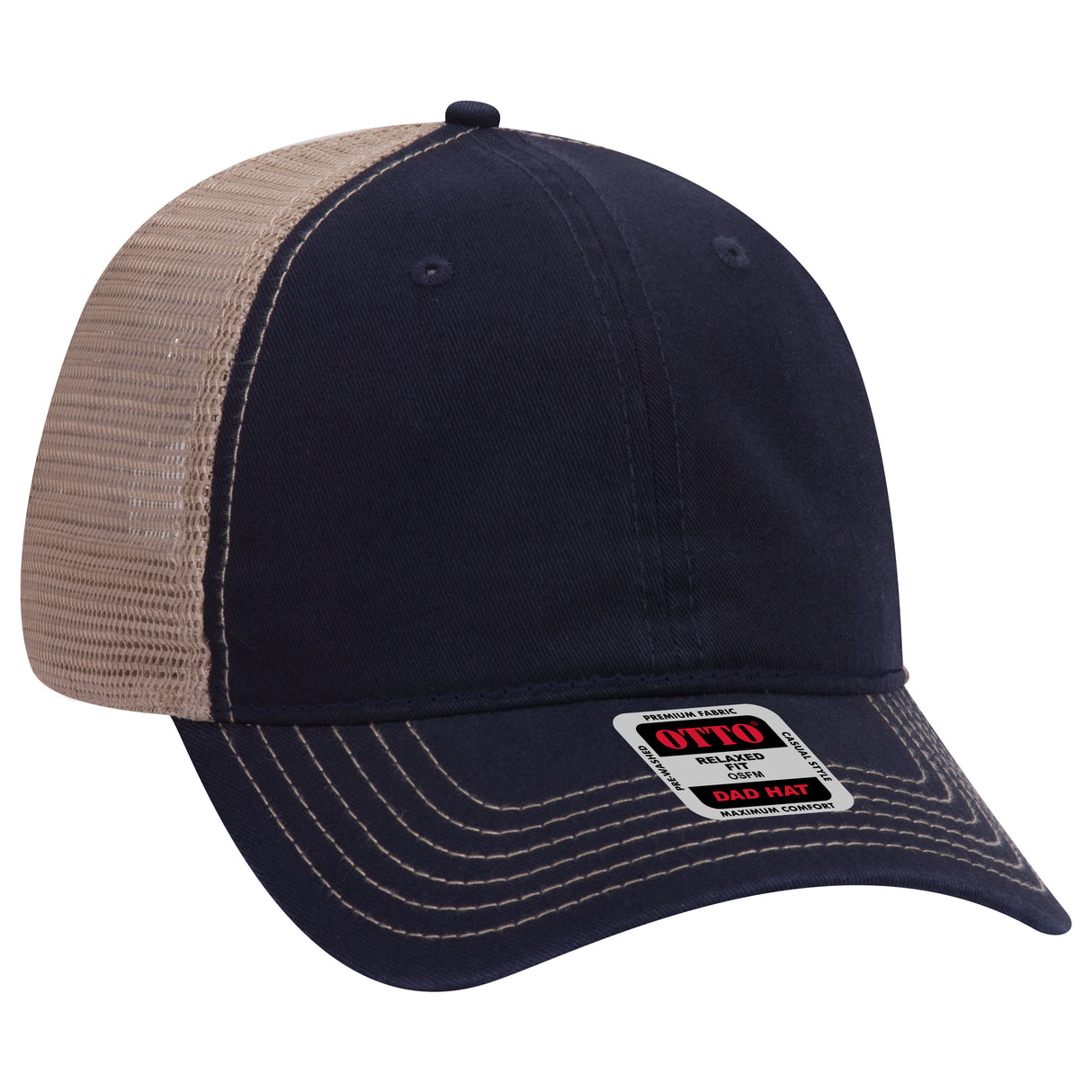 OTTO CAP® 6 Panel Low Profile Mesh Back Trucker Dad Hat OTTO 121-858