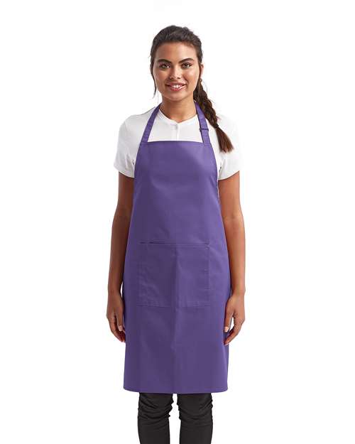 Artisan Collection by Reprime Recycled Bib Apron with Pocket - Artisan Collection by Reprime RP154 Artisan Collection by Reprime Purple One Size