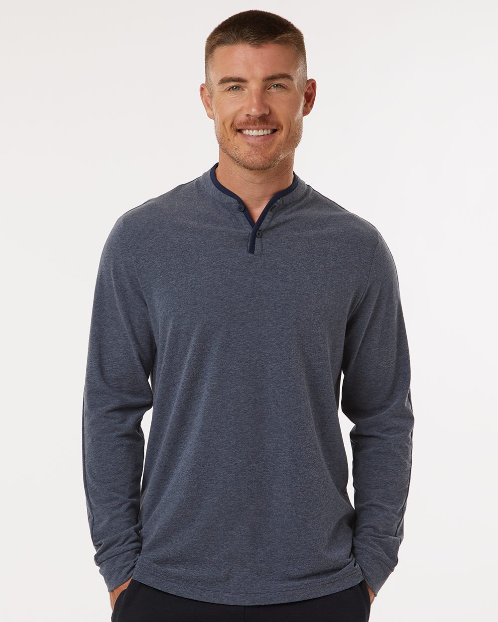 Adidas Men's Henley Long Sleeve T-Shirt - Adidas A597