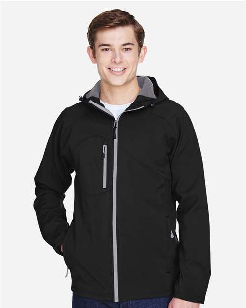 North End Men's Prospect Two-Layer Fleece Bonded Soft Shell Hooded Jacket - North End 14070