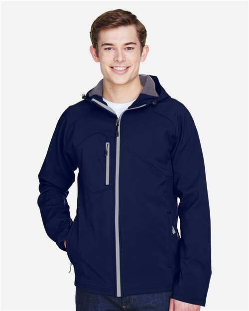 North End Men's Prospect Two-Layer Fleece Bonded Soft Shell Hooded Jacket - North End 14070