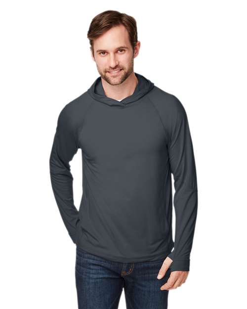 North End Unisex JAQ Stretch Performance Hooded Long Sleeve T-Shirt - North End 14108