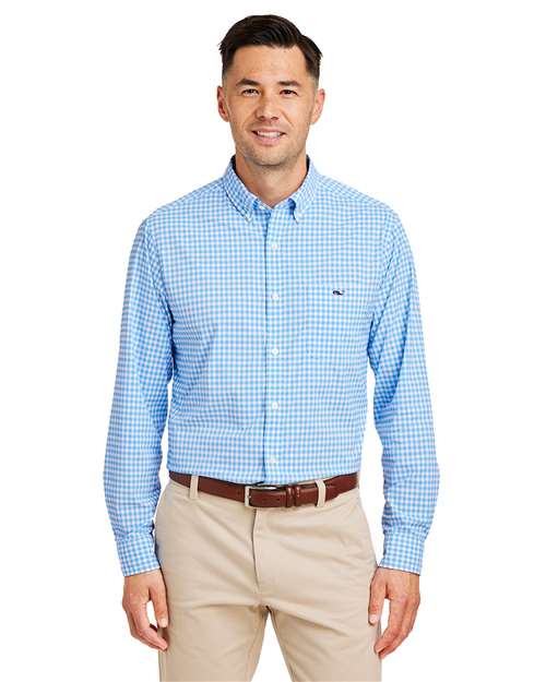Vineyard Vines W012060 Men's On-The-Go Nylon Gingham Shirt