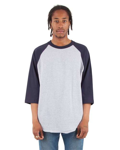 Shaka Wear Unisex Raglan Three-Quarter Sleeve T-Shirt - Shaka Wear SHRAG