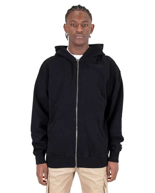 Shaka Wear Unisex Max Heavy Garment-Dyed Double-Zip Hooded Sweatshirt - Shaka Wear SHGDZ